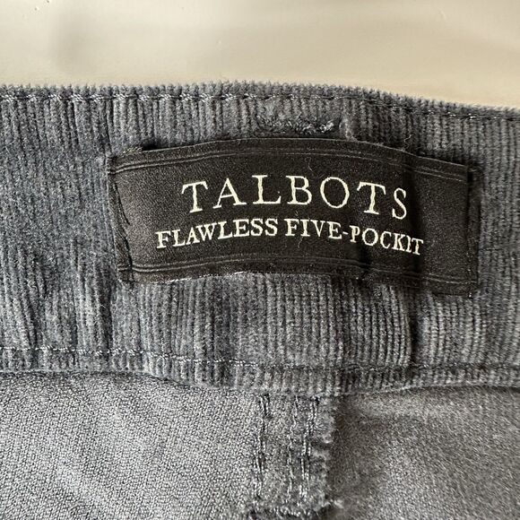 Talbots Flawless Five Pocket Corduroy Pants Sz 10 Flare Leg Gray Fall Winter - Picture 5 of 13